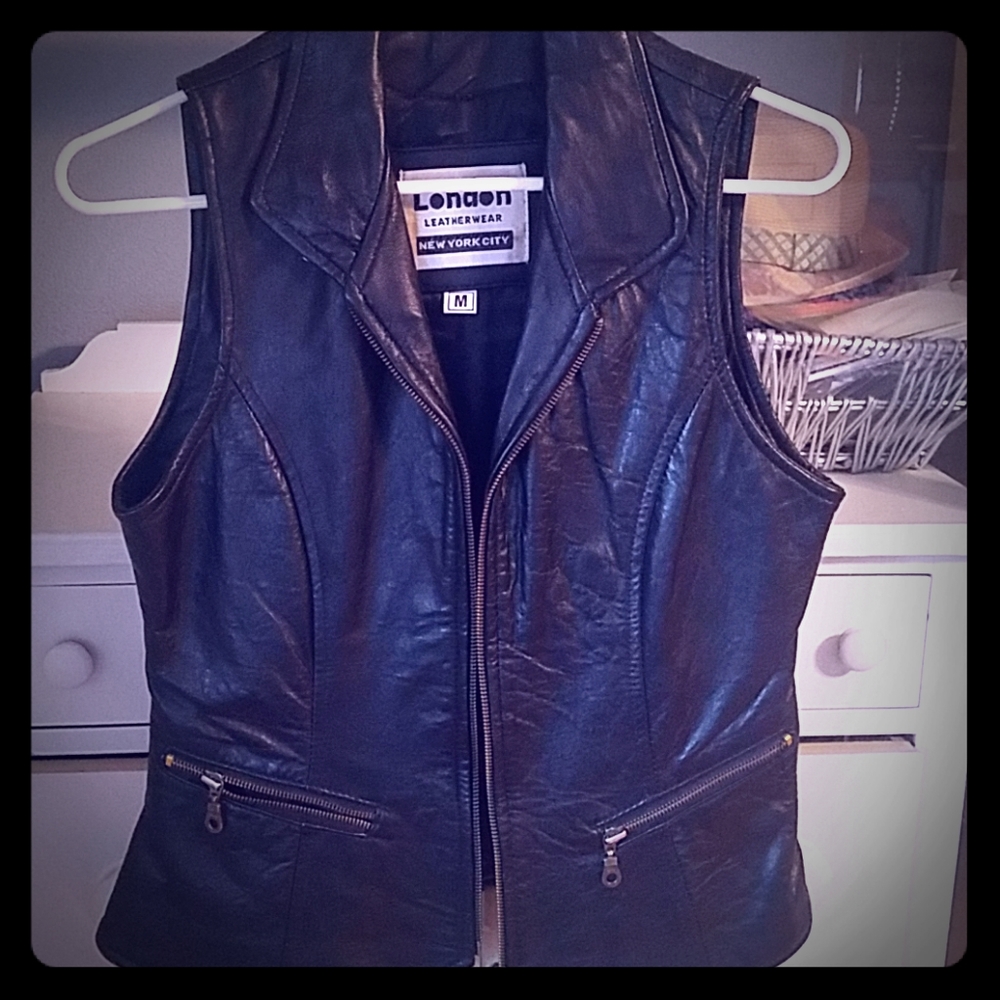 Vintage authentic leather vest
